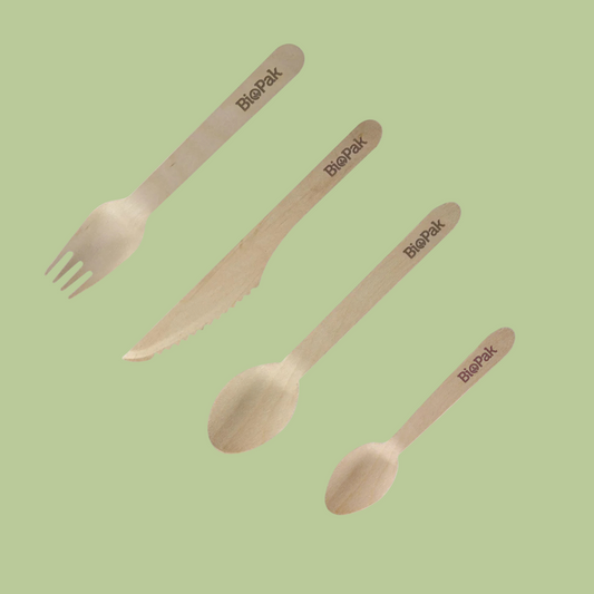 BioPak Individual Wooden Cutlery